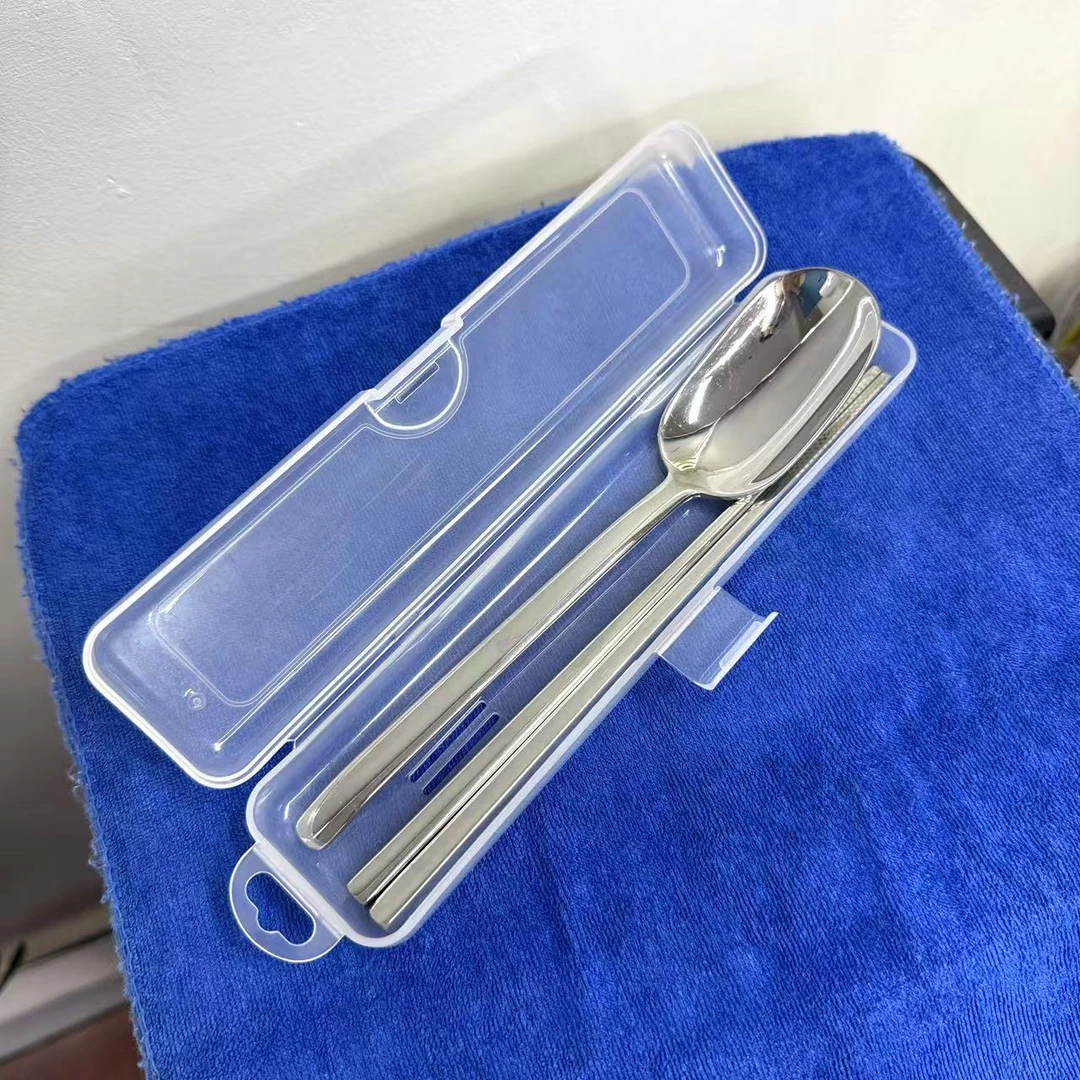 18/10不锈钢勺子筷子组合带收纳学生野餐出行