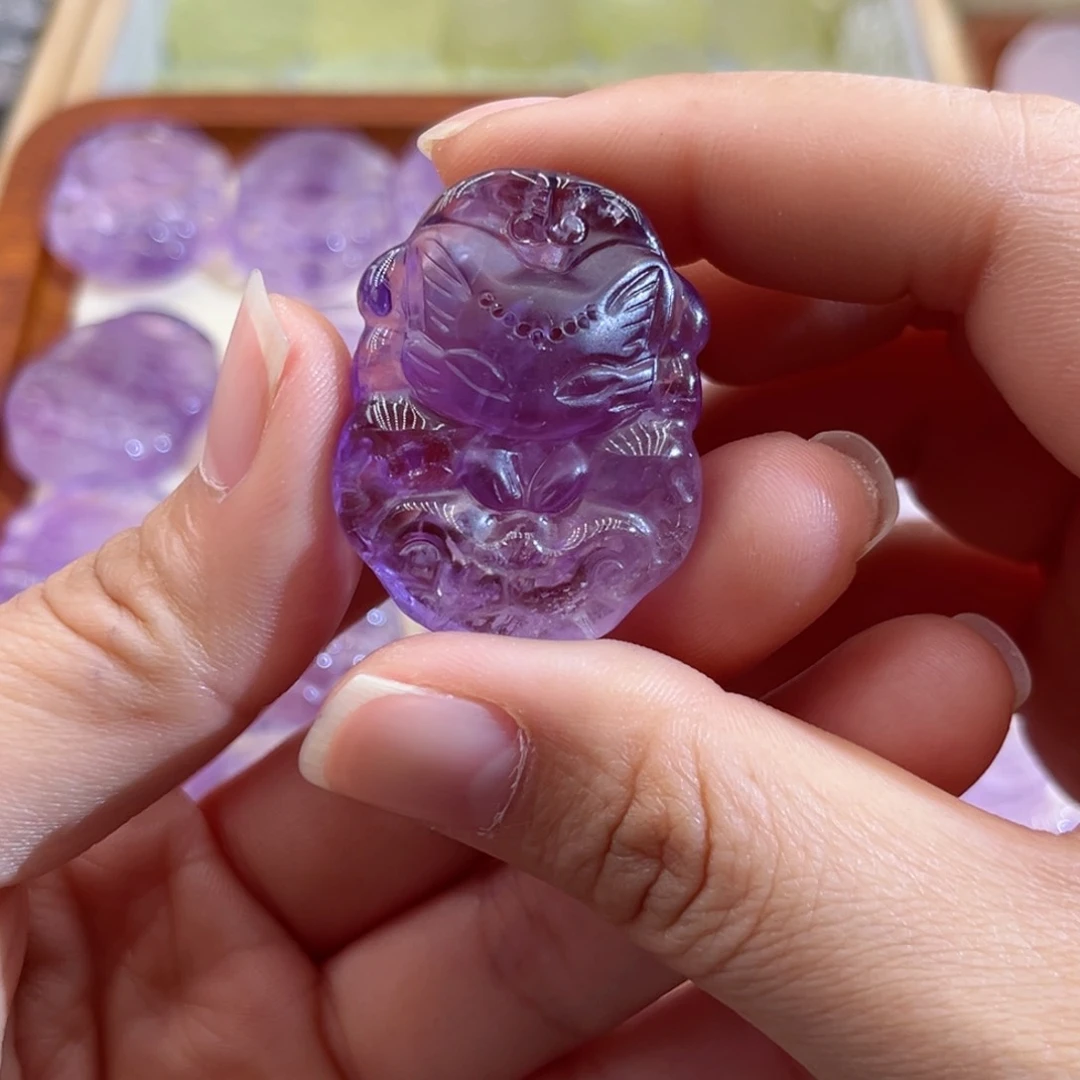 紫晶颈饰未镶嵌紫水九尾53