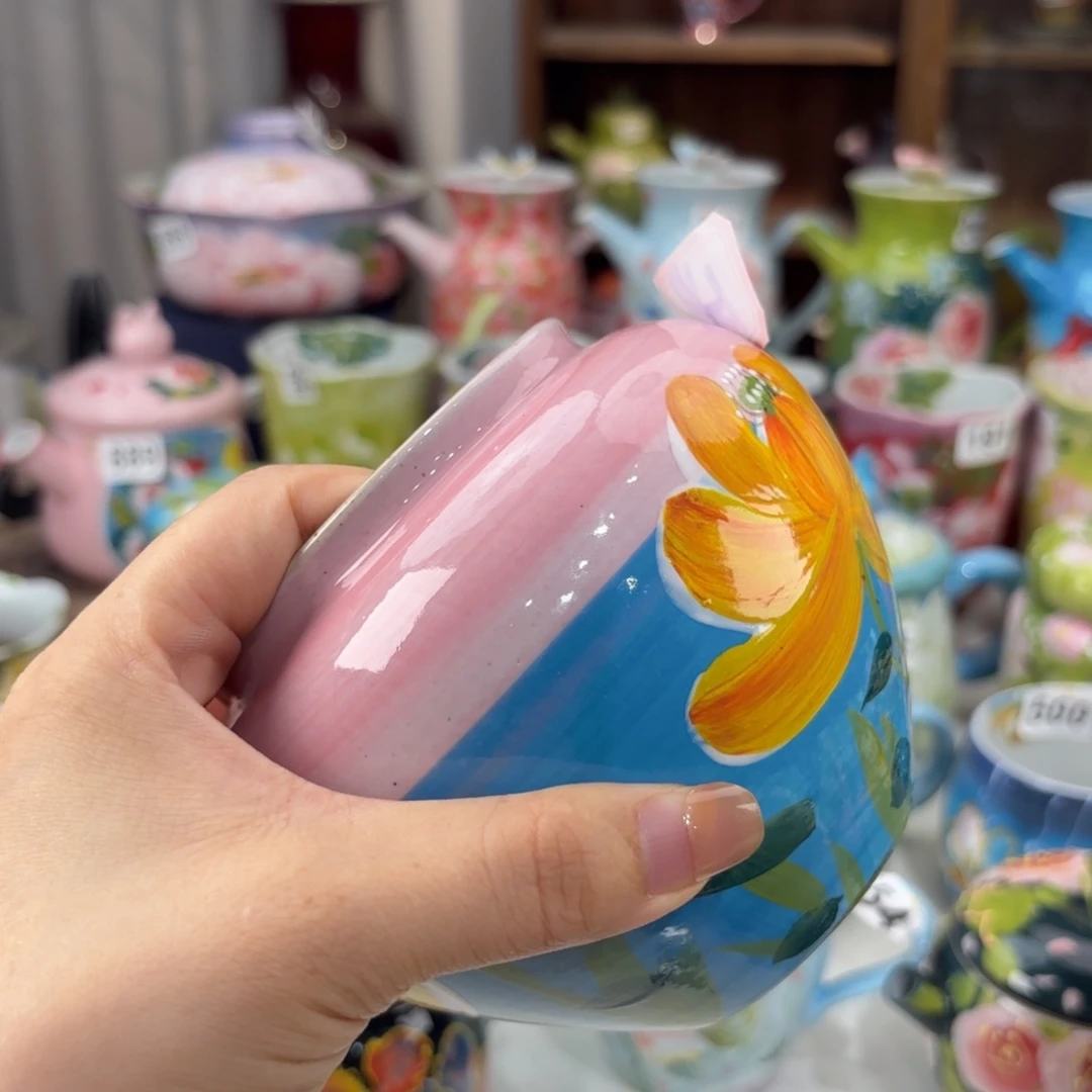 瓷片小**?景德镇手绘高温釉下彩陶瓷茶具