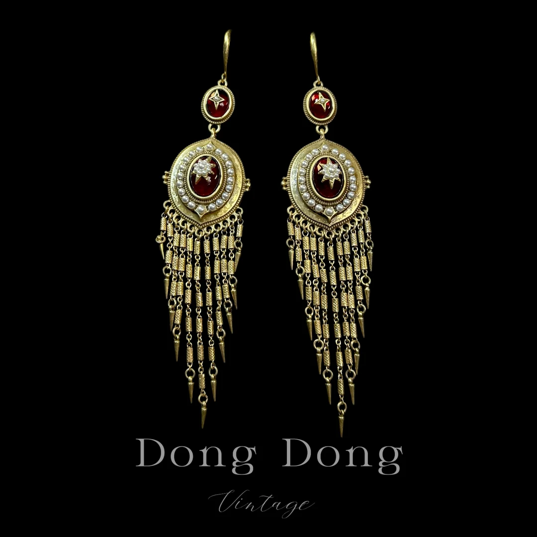 铜合金耳饰 铜合金中古重工耳饰【3499】中古收藏