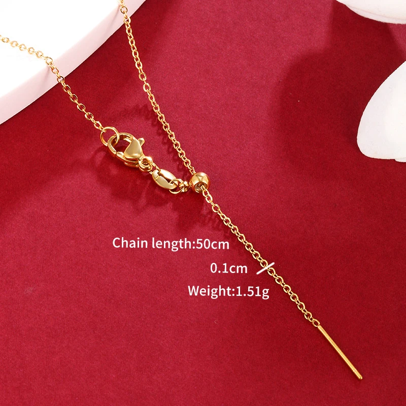合金项链 时尚轻奢黄金色锁骨链女经典百搭气质精致万能链可调节