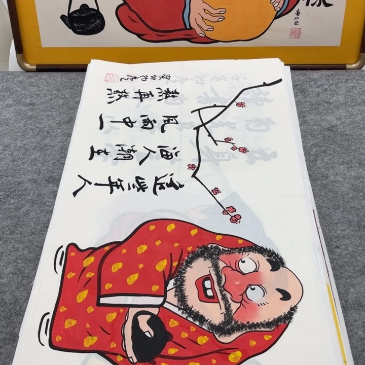 国画手绘禅意画一物一拍