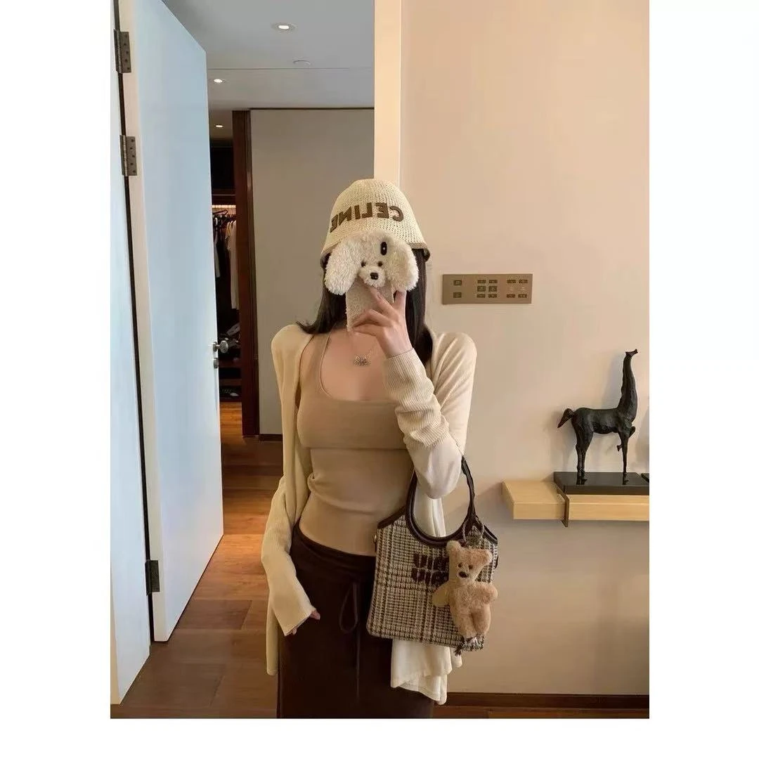 大码女装时尚套装高腰休闲风开叉时尚开衫慵懒风三件套