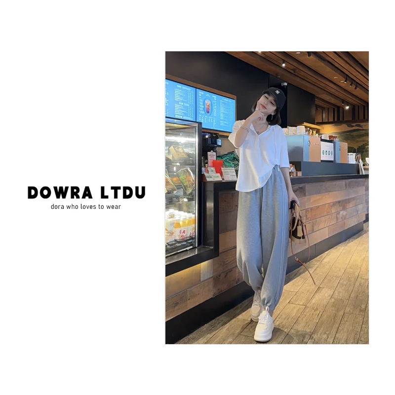 Dowra-LTDU【半夏山风】25年夏款纯色连帽百搭短袖T恤女016-00286