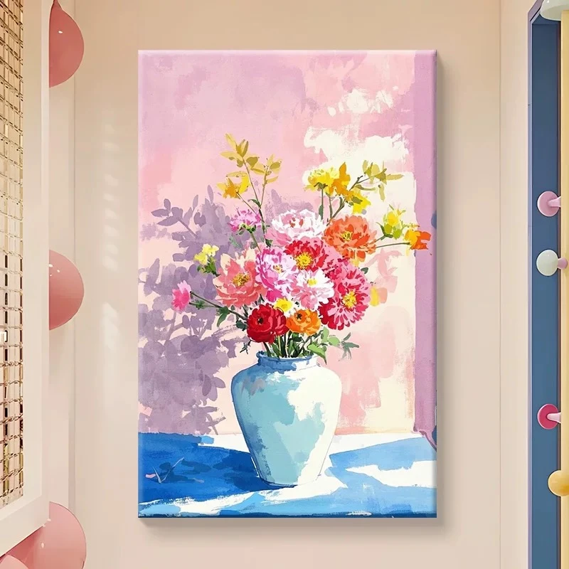 绚丽花瓶|数字油画diy真心遮盖六代颜料填涂色手绘礼物油彩装饰画