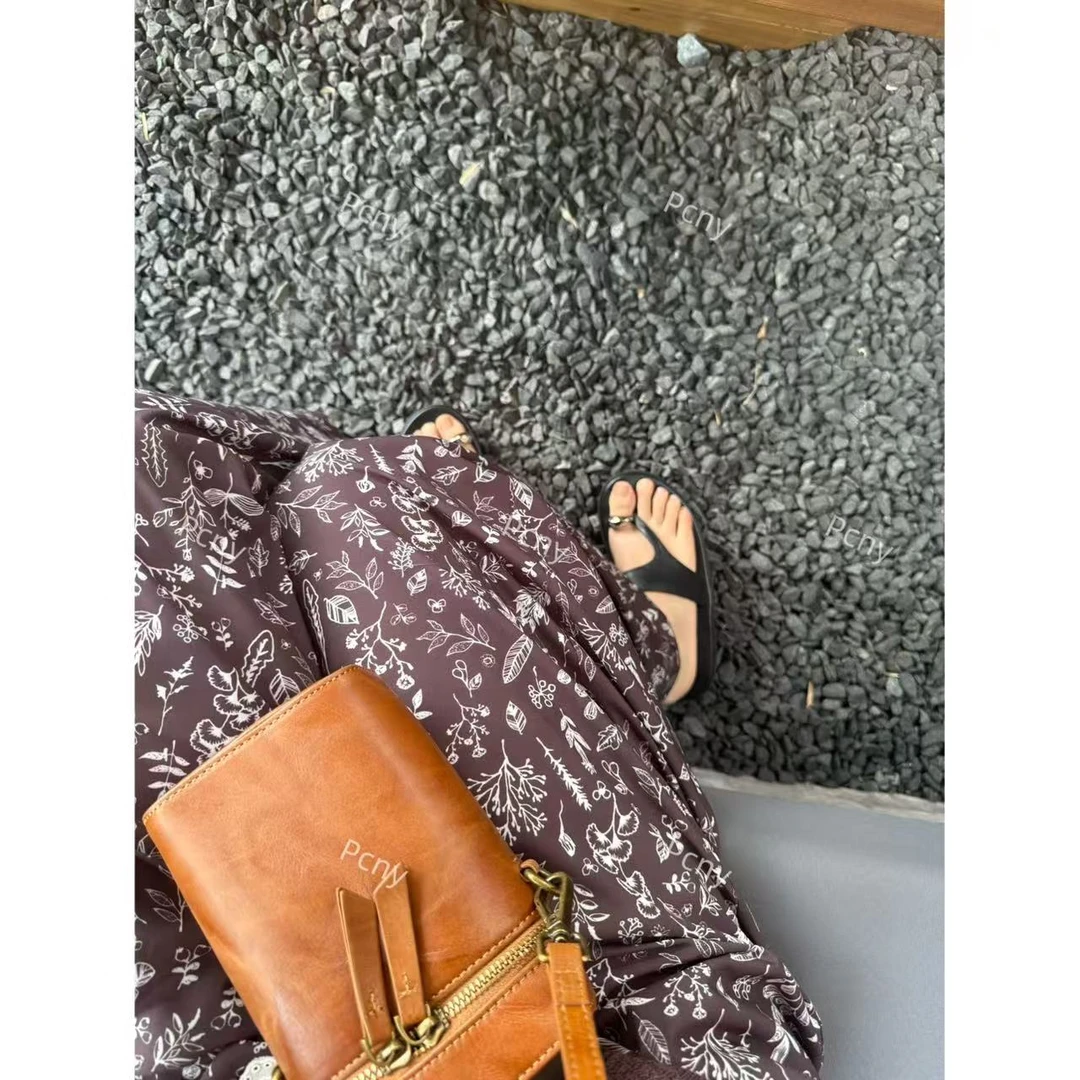 PCNY「幽花繁纹」不理理夏季新款小众女装慵懒风垂感复古印花休闲裤