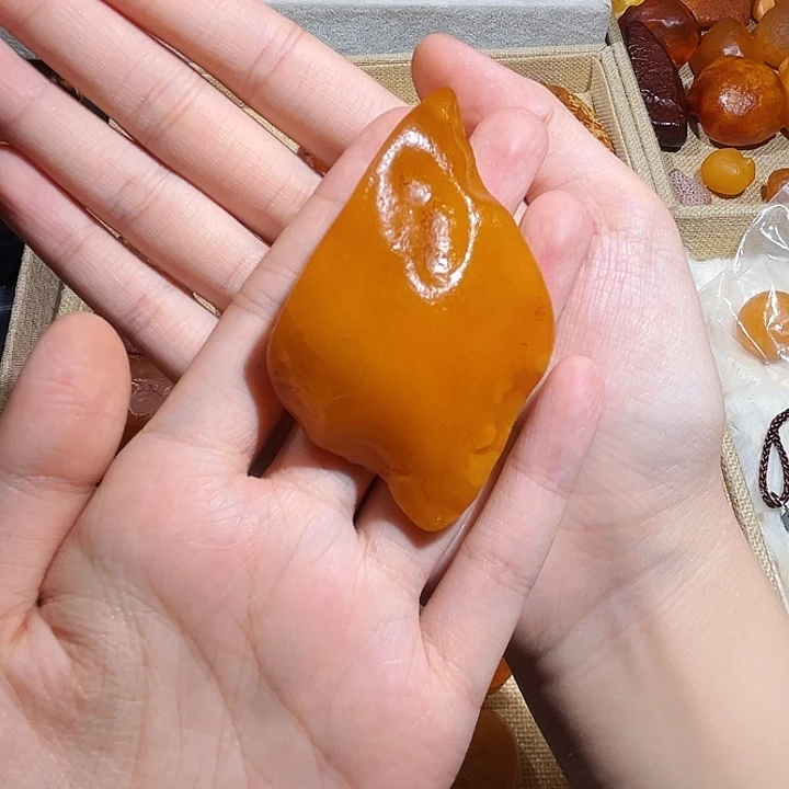 琥珀颈饰未镶嵌蜜蜡海漂全皮