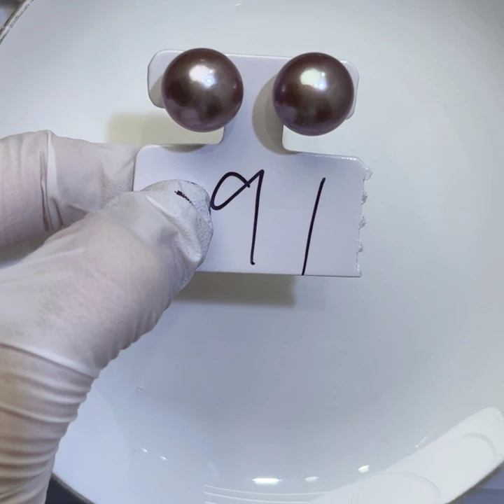 淡水珍珠耳饰银S925镶嵌