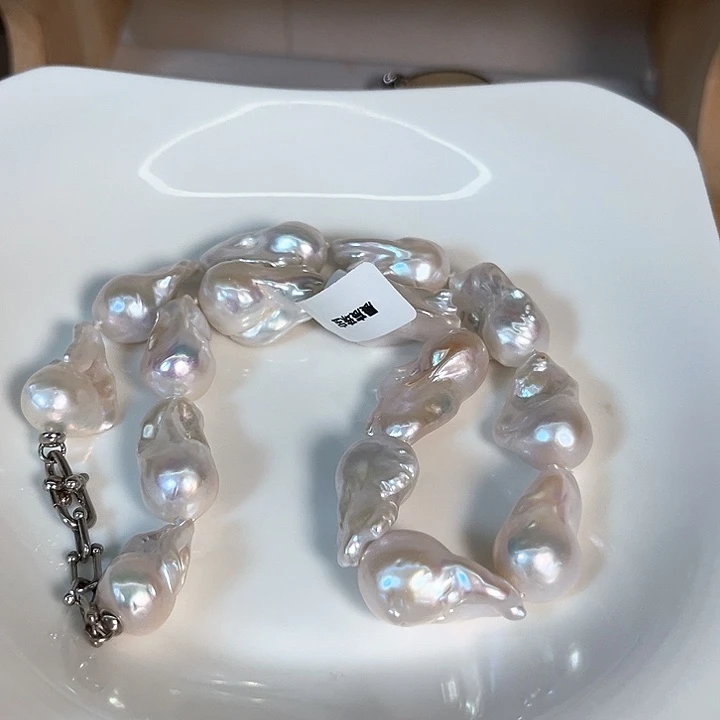 淡水珍珠银S925镶嵌颈饰x****3