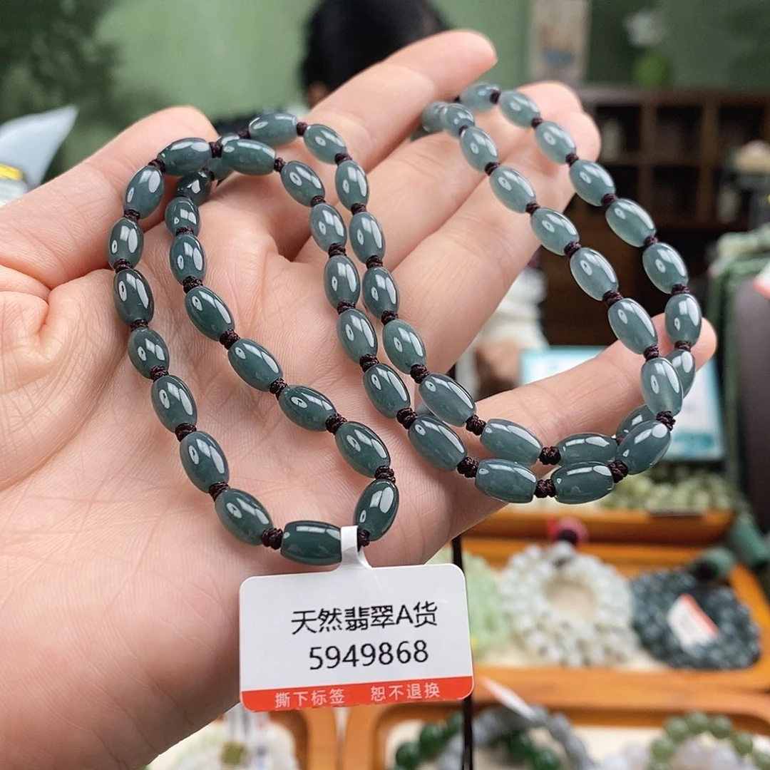 翡翠未镶嵌颈饰天然翡翠项链