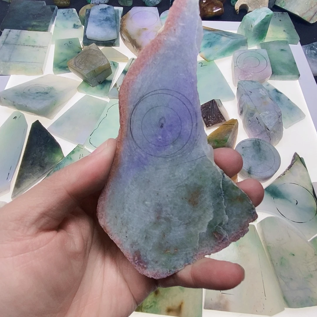 走***我定制翡翠未镶嵌切料子，包工包料戒指