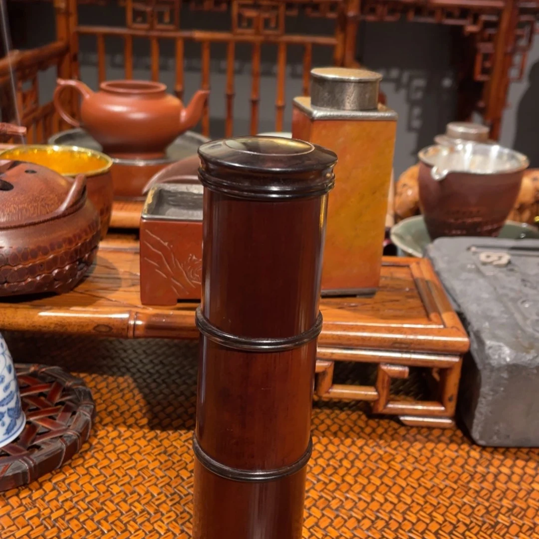 紫砂茶案百年老煤竹三节茶仓百年老煤竹三节茶仓