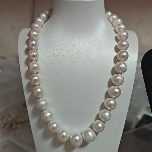 淡水珍珠银S925镶嵌颈饰太*