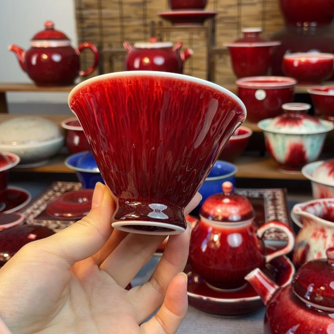 景德镇原矿陶瓷 撇口斗笠杯