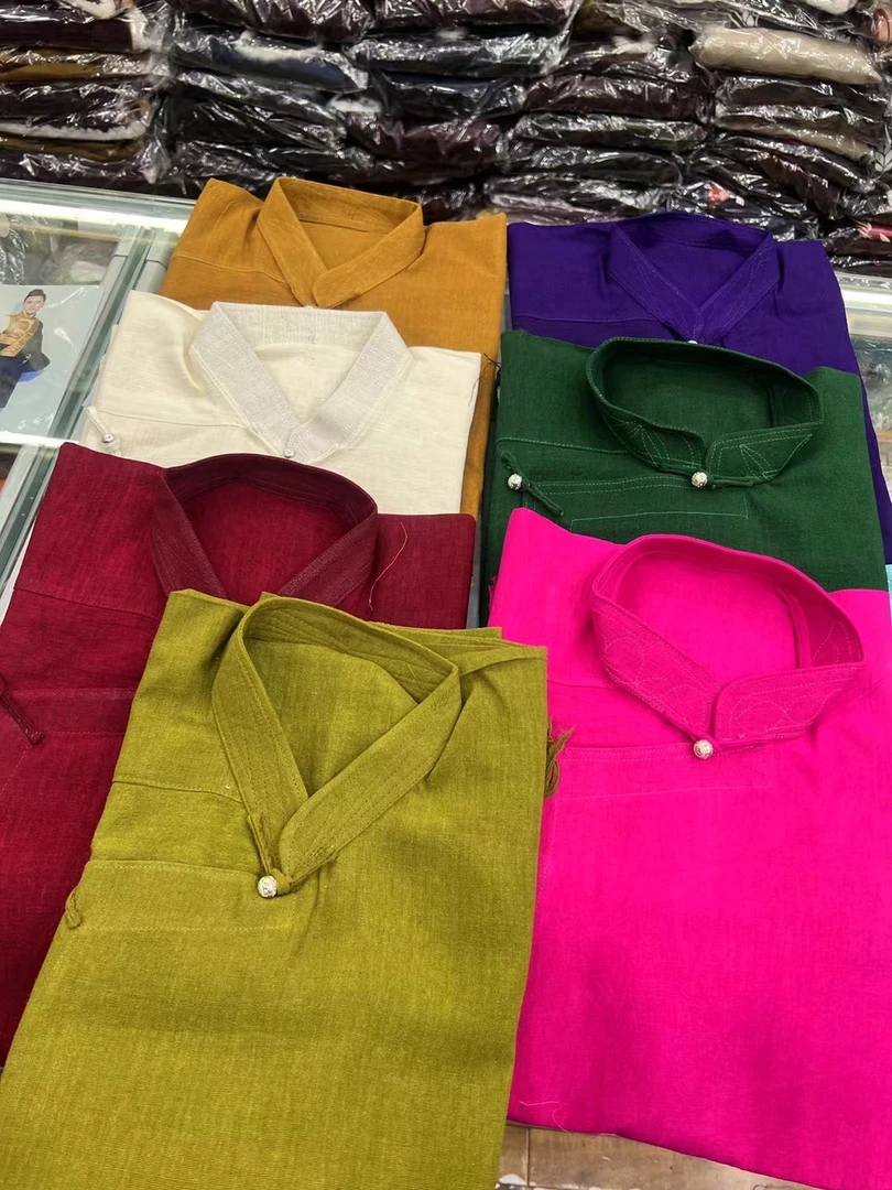 尼泊尔进口布热衬衣男女同款阿妞卓玛