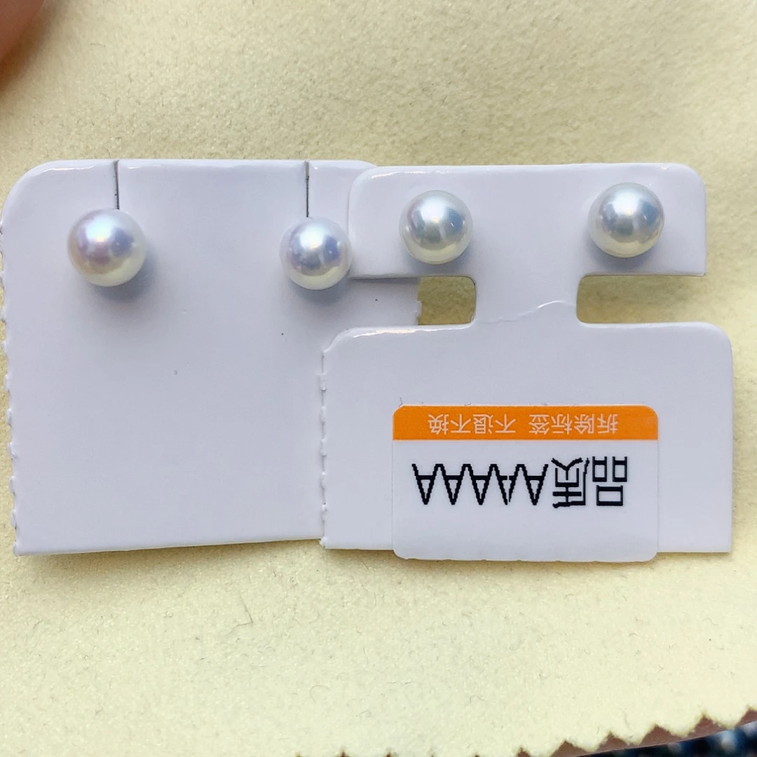 银S925镶嵌淡水珍珠耳饰W5