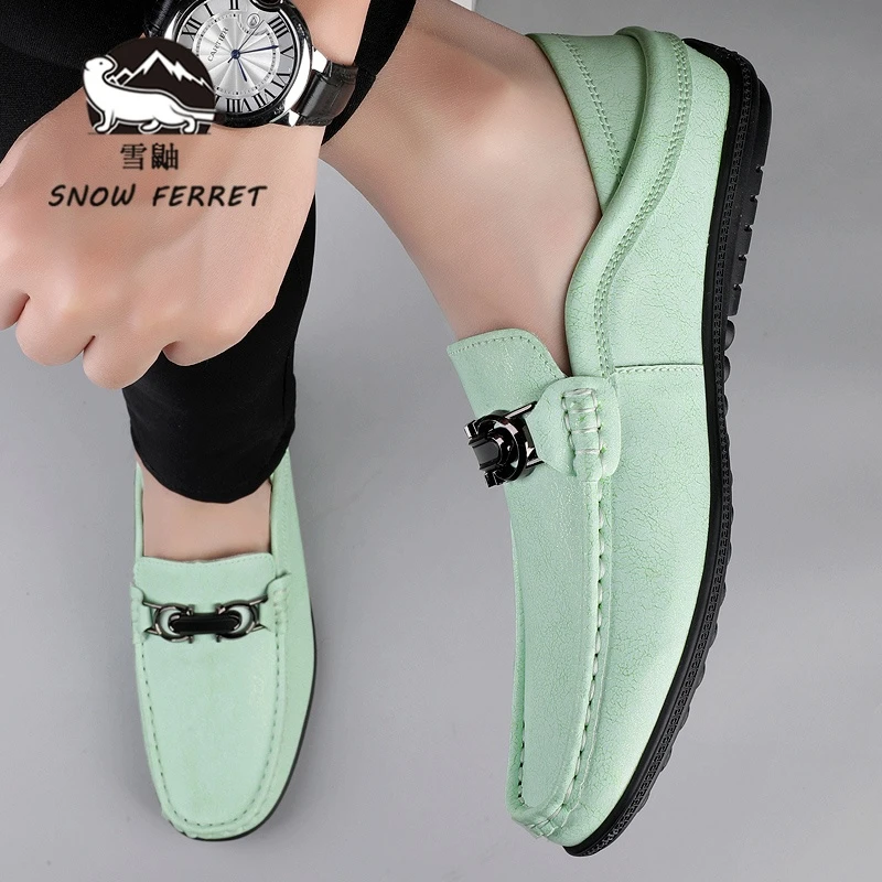 豆豆鞋男夏季新款软面软底耐磨防滑休闲皮鞋男士一脚蹬潮流男鞋子