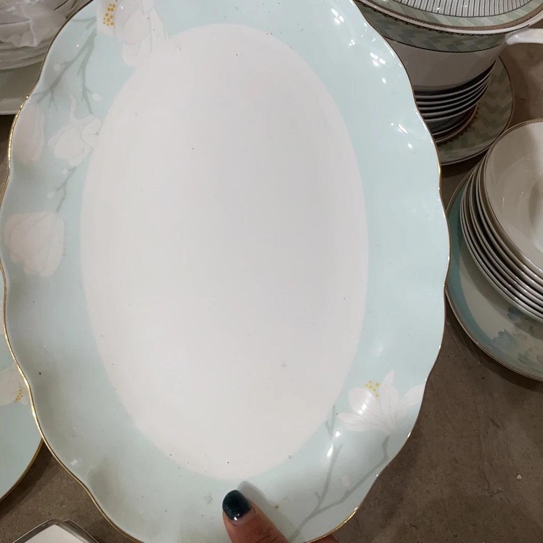 瓷片海棠鱼盘一个微瑕