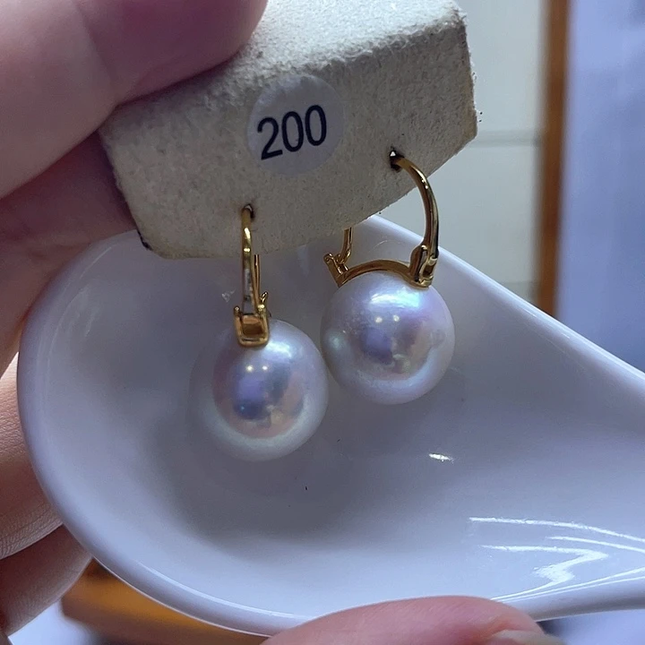 银S925镶嵌淡水珍珠耳饰