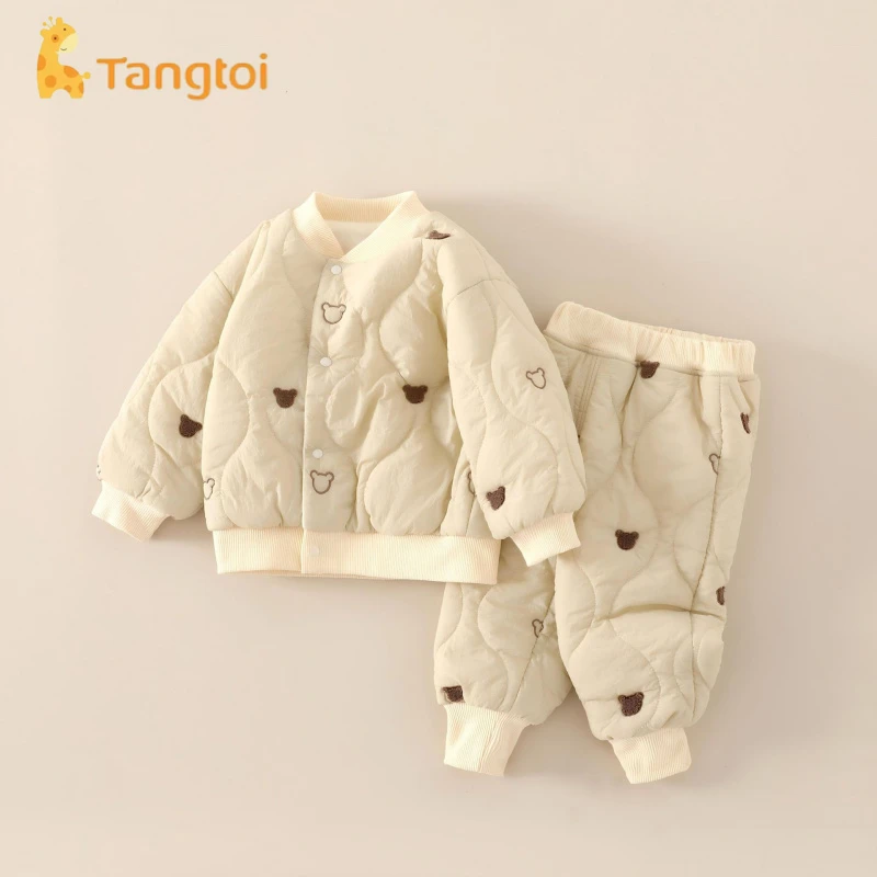 童泰【断码】婴儿绗棉对开套装宝宝120克夹棉加厚秋冬棉袄儿童外穿