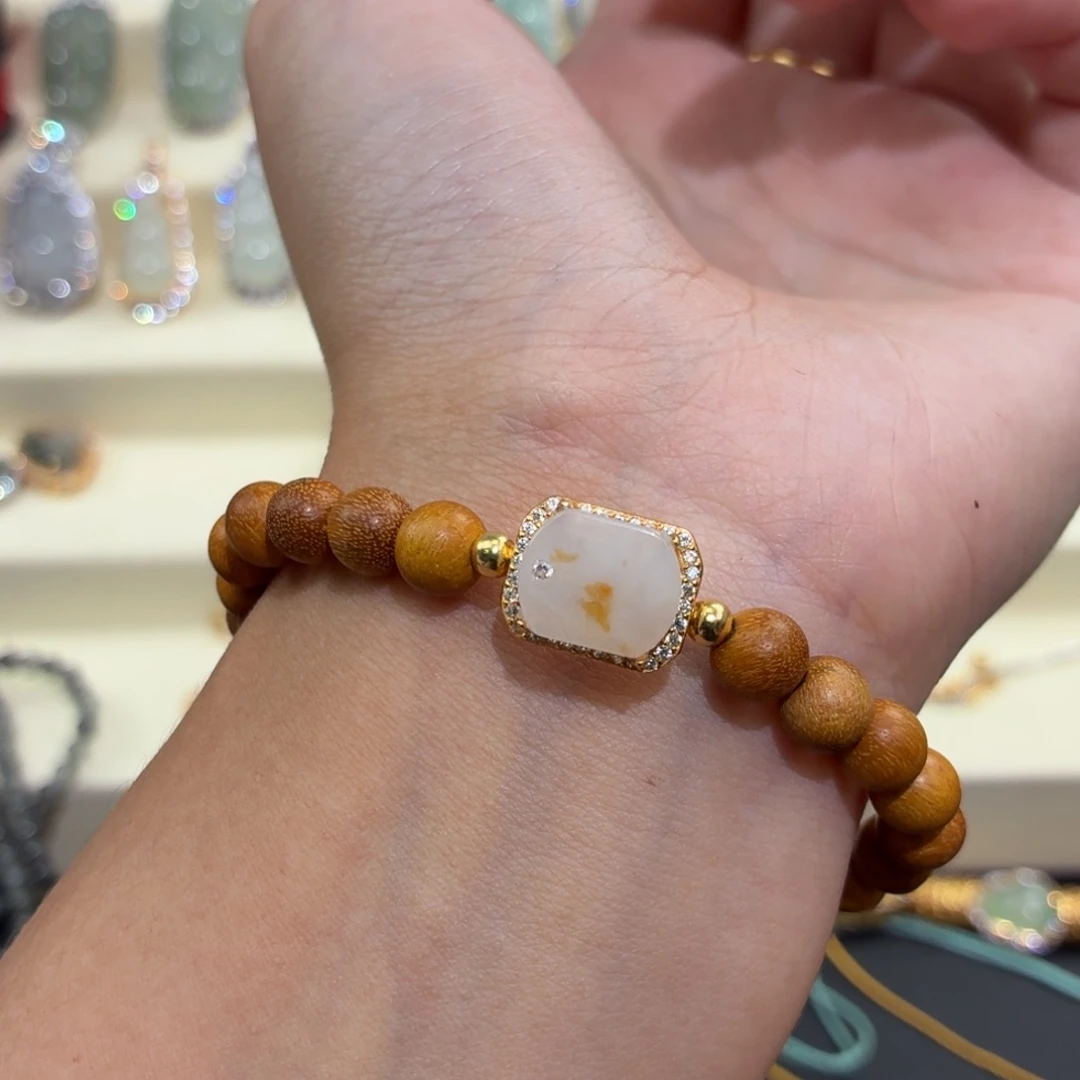 翡翠银S925镶嵌颈饰手串