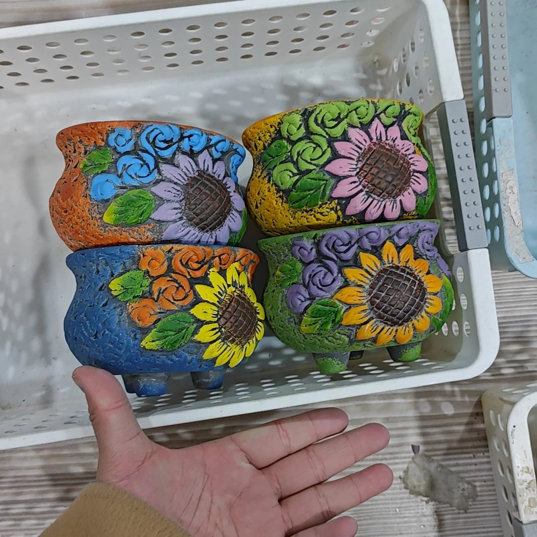 红陶吸水透气的白陶花盆凑满12发货