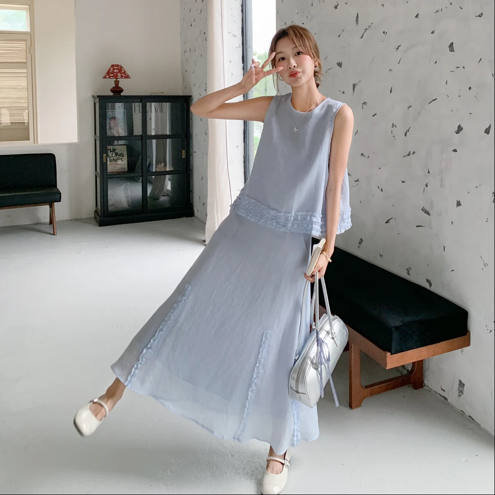 现货新款2C028P155K228麻料透气两件套装