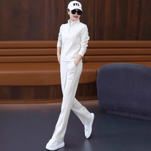 时尚立领运动套装女2025春季新款洋气显瘦小个子减龄休闲长裤整套