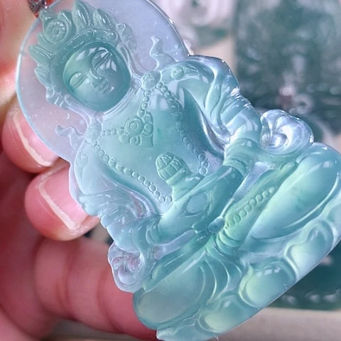 【闪购商品】翡翠18K金镶嵌颈饰天然翡翠