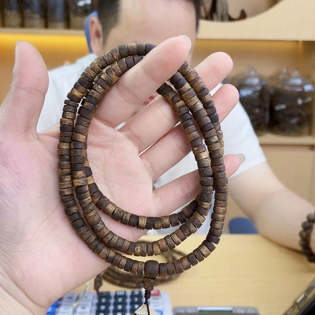 沉香沉香碎屑棋楠香王1号片珠长串0.6/18克多样性发一