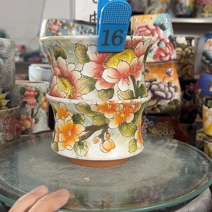 满38包邮 景德镇幸运花盆