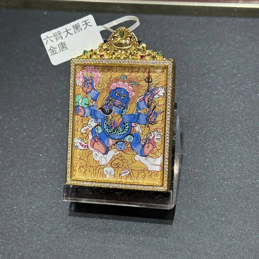 kf405620金唐六臂大黑天 纯手绘唐卡