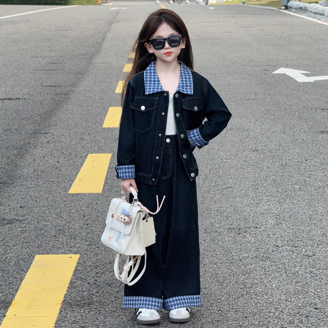 女童秋装巨好看牛仔套装2025年儿童韩系衣服大童外套秋季洋气童装