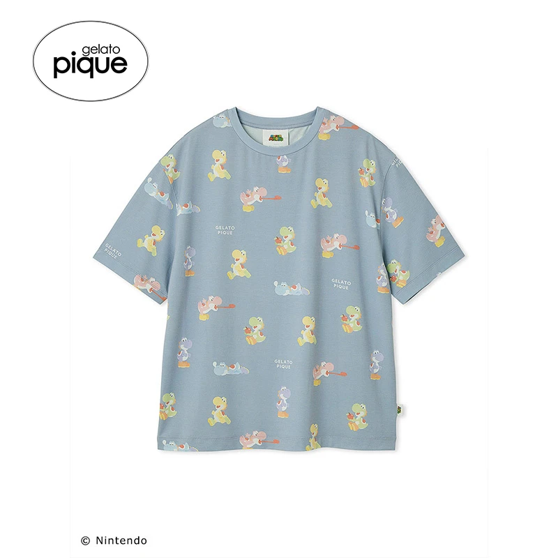 gelato pique25夏季新品男奇诺比奥耀西满印短袖睡衣PMCT252340