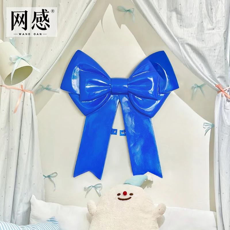 网红幻彩蝴蝶结墙饰少女心服装店奶茶店门头打卡装饰壁挂摆件道具
