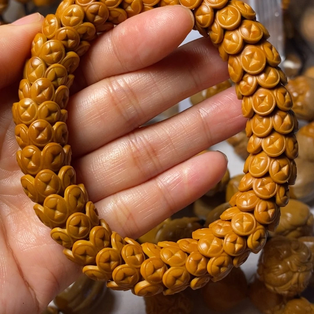 橄榄核手串/手链镂空金饭碗