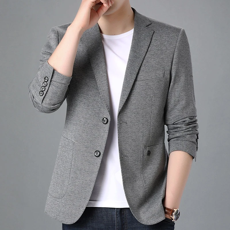 休闲西服男士早秋新款高级感单西韩版修身免烫薄款西装外套上衣潮