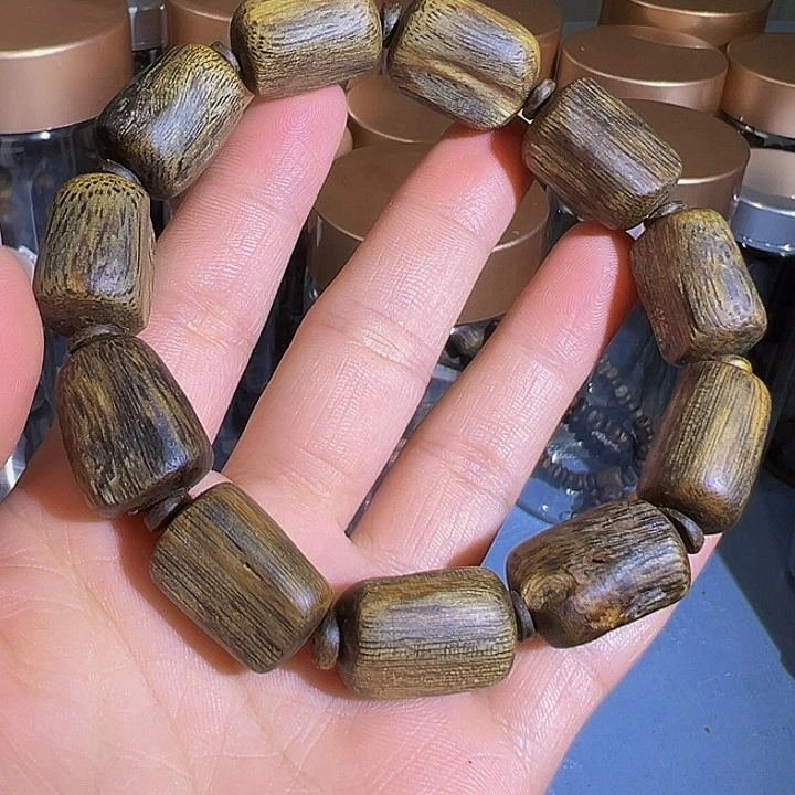 沉香手串C****8沉水老料树心油单圈绿棋1.323
