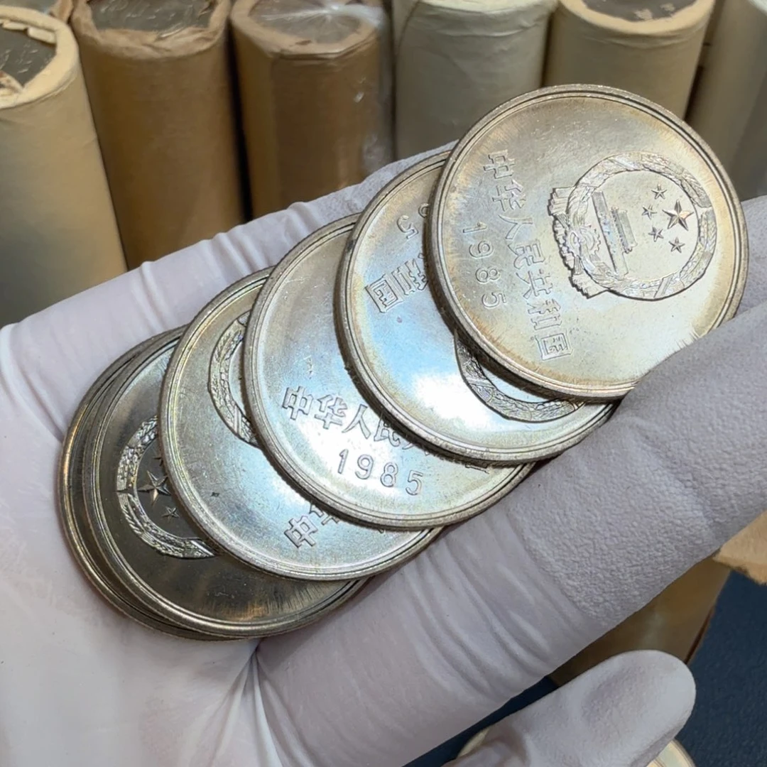 其他普通金属1985长城币一元一枚扣盒原卷拆封宽版镜面