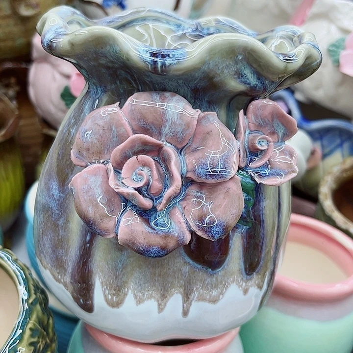 多肉绿植陶瓷花盆9.9包邮，有