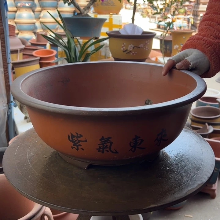 紫砂宜兴紫砂花盆大红