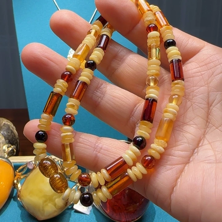 琥珀未镶嵌颈饰波兰设计款琥珀蜜蜡