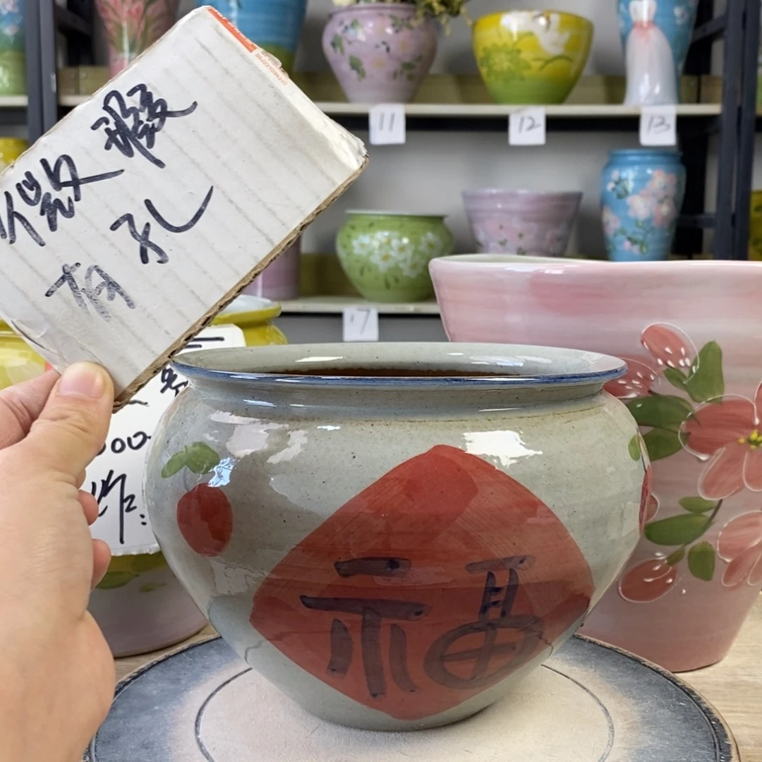 景德镇手工手绘陶瓷花盆