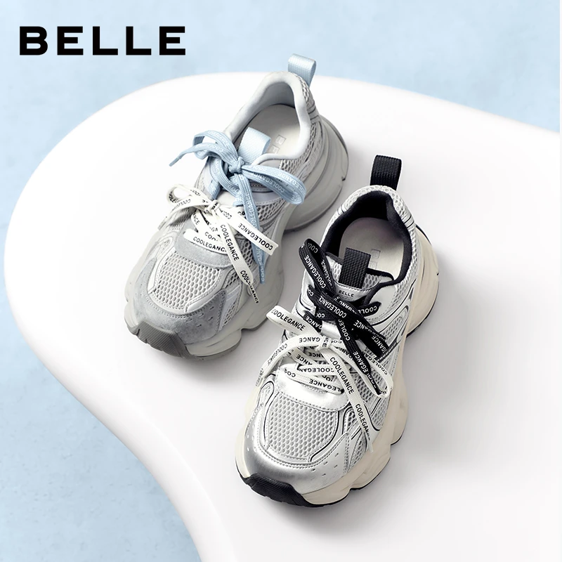 【九月】百丽时尚撞色女25新厚底双鞋带老爹鞋E4D1DCM5