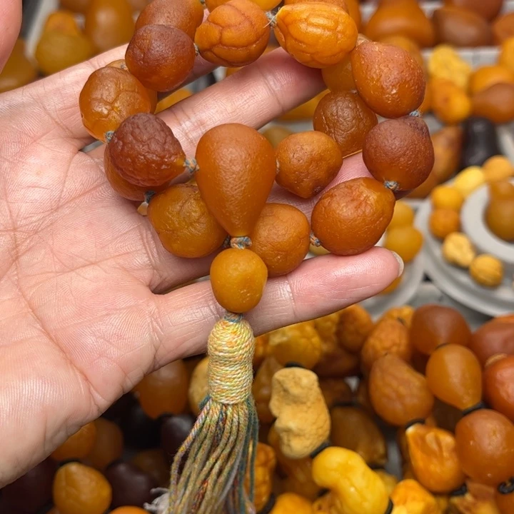 琥珀未镶嵌裸石天然蜜蜡手串