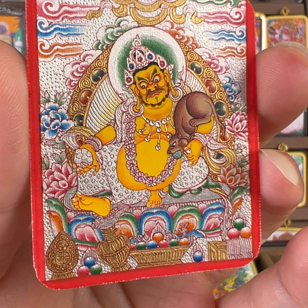 爱****吊坠黄财神唐卡绘画作品
