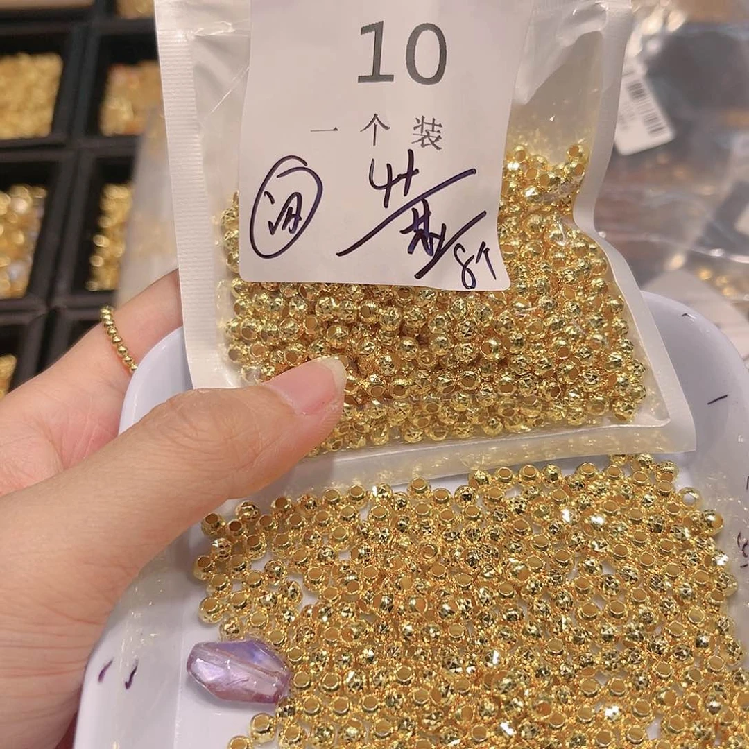 水晶珠宝半成品银S925镀金镶嵌10