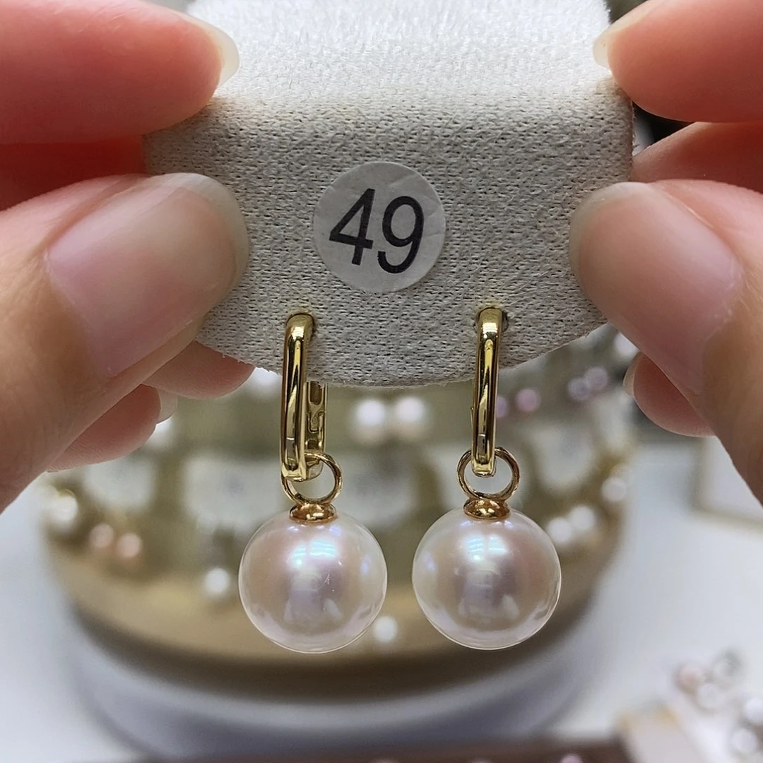 银S925镶嵌淡水珍珠耳饰