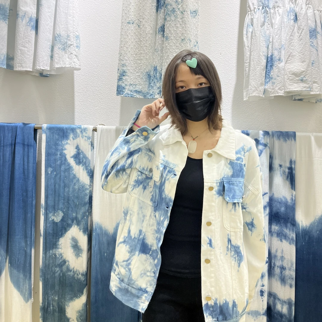 苗族特色手工艺蓝染男女同款休闲牛仔外套