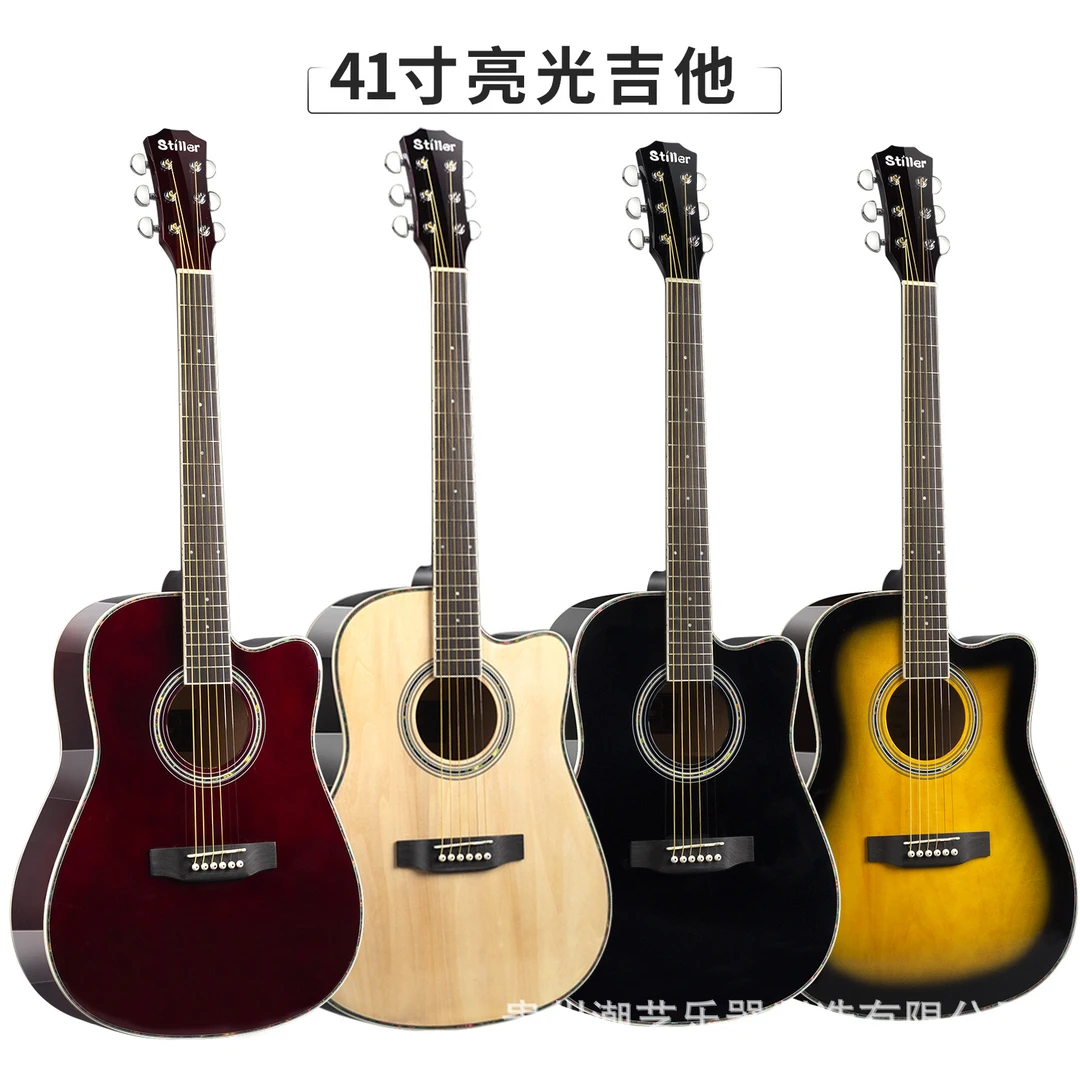 41寸民谣吉他初学者易上手原声吉他guitar 成人乐器椴木吉他厂家